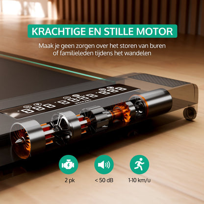 Dreaver 2-in-1 Loopband Inklapbaar 1-10km/u - Inclusief Beschermmat & E-book - Hardloopband - Treadmill - Wandelband - Walking pad - Voor Thuis - Elektrisch - Opvouwbaar