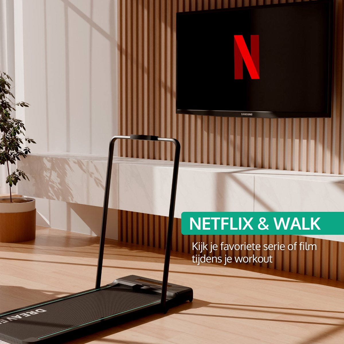 Dreaver 2-in-1 Loopband Inklapbaar 1-10km/u - Inclusief Beschermmat & E-book - Hardloopband - Treadmill - Wandelband - Walking pad - Voor Thuis - Elektrisch - Opvouwbaar