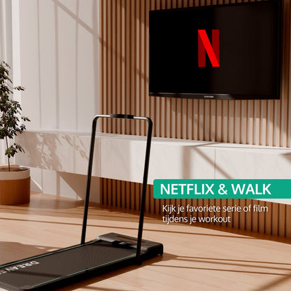 Dreaver 2-in-1 Loopband Inklapbaar 1-10km/u - Inclusief Beschermmat & E-book - Hardloopband - Treadmill - Wandelband - Walking pad - Voor Thuis - Elektrisch - Opvouwbaar