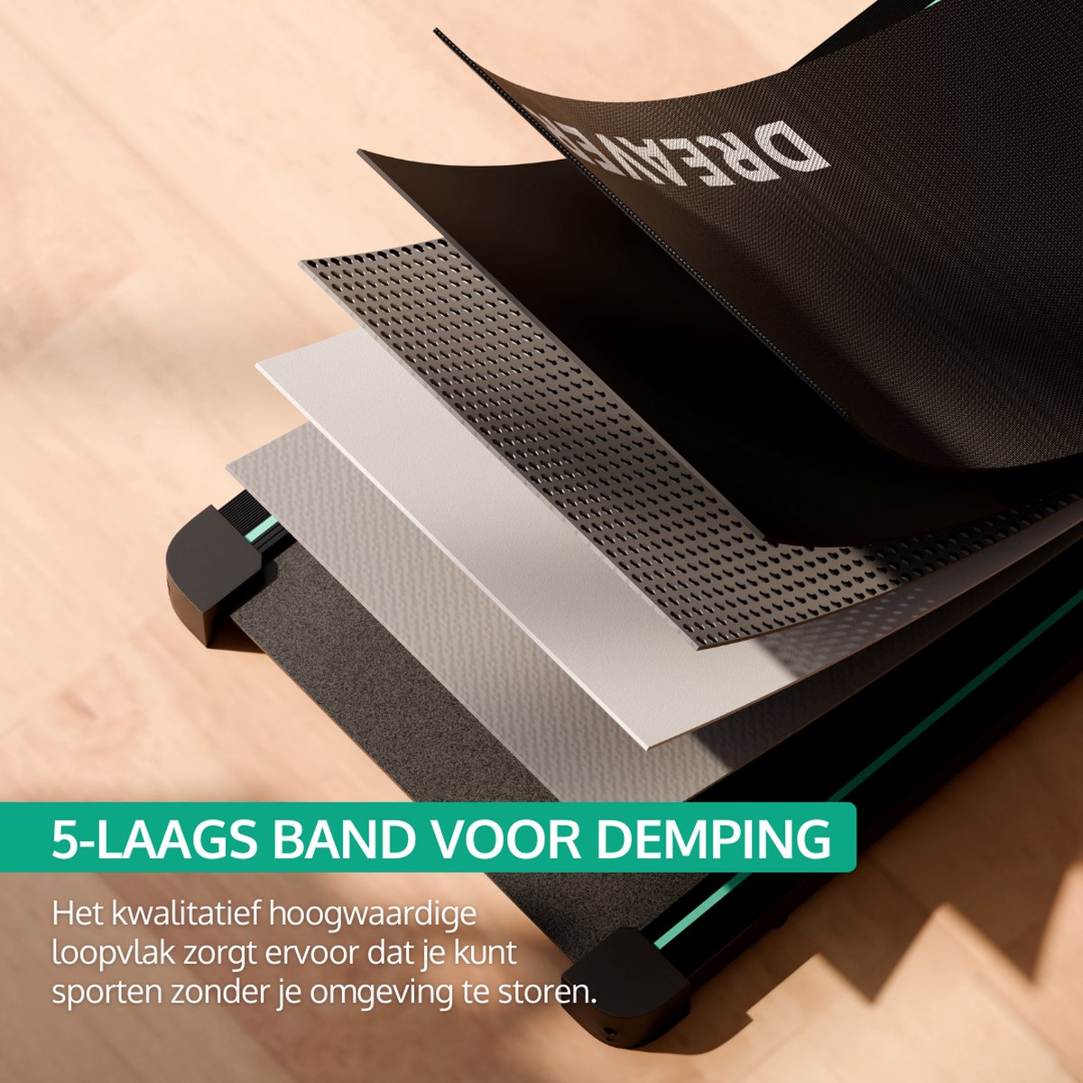 Dreaver 2-in-1 Loopband Inklapbaar 1-10km/u - Inclusief Beschermmat & E-book - Hardloopband - Treadmill - Wandelband - Walking pad - Voor Thuis - Elektrisch - Opvouwbaar