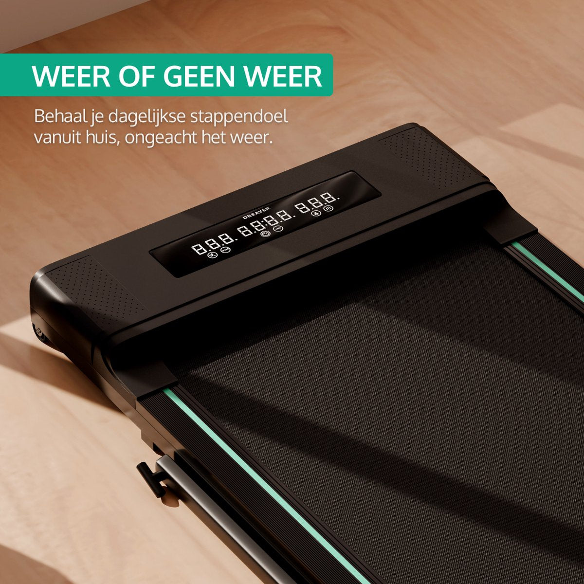 Dreaver 2-in-1 Loopband Inklapbaar 1-10km/u - Inclusief Beschermmat & E-book - Hardloopband - Treadmill - Wandelband - Walking pad - Voor Thuis - Elektrisch - Opvouwbaar