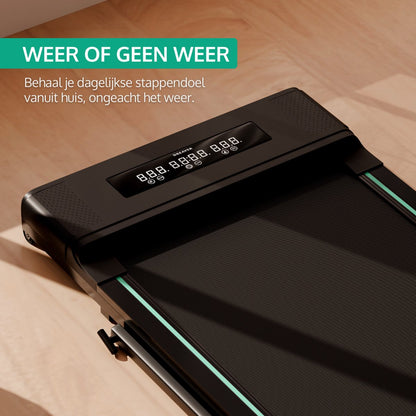 Dreaver 2-in-1 Loopband Inklapbaar 1-10km/u - Inclusief Beschermmat & E-book - Hardloopband - Treadmill - Wandelband - Walking pad - Voor Thuis - Elektrisch - Opvouwbaar