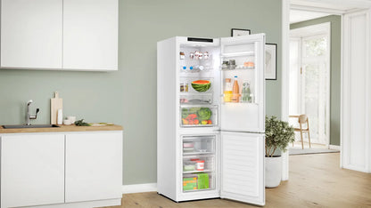Serie 4 Vrijstaande koelkast met vriesvak onderaan 186 x 60 cm Wit, Total No Frost