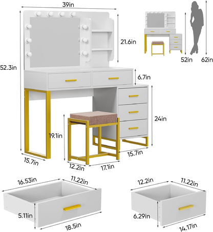 Multifunctionele make-upspiegel kaptafel