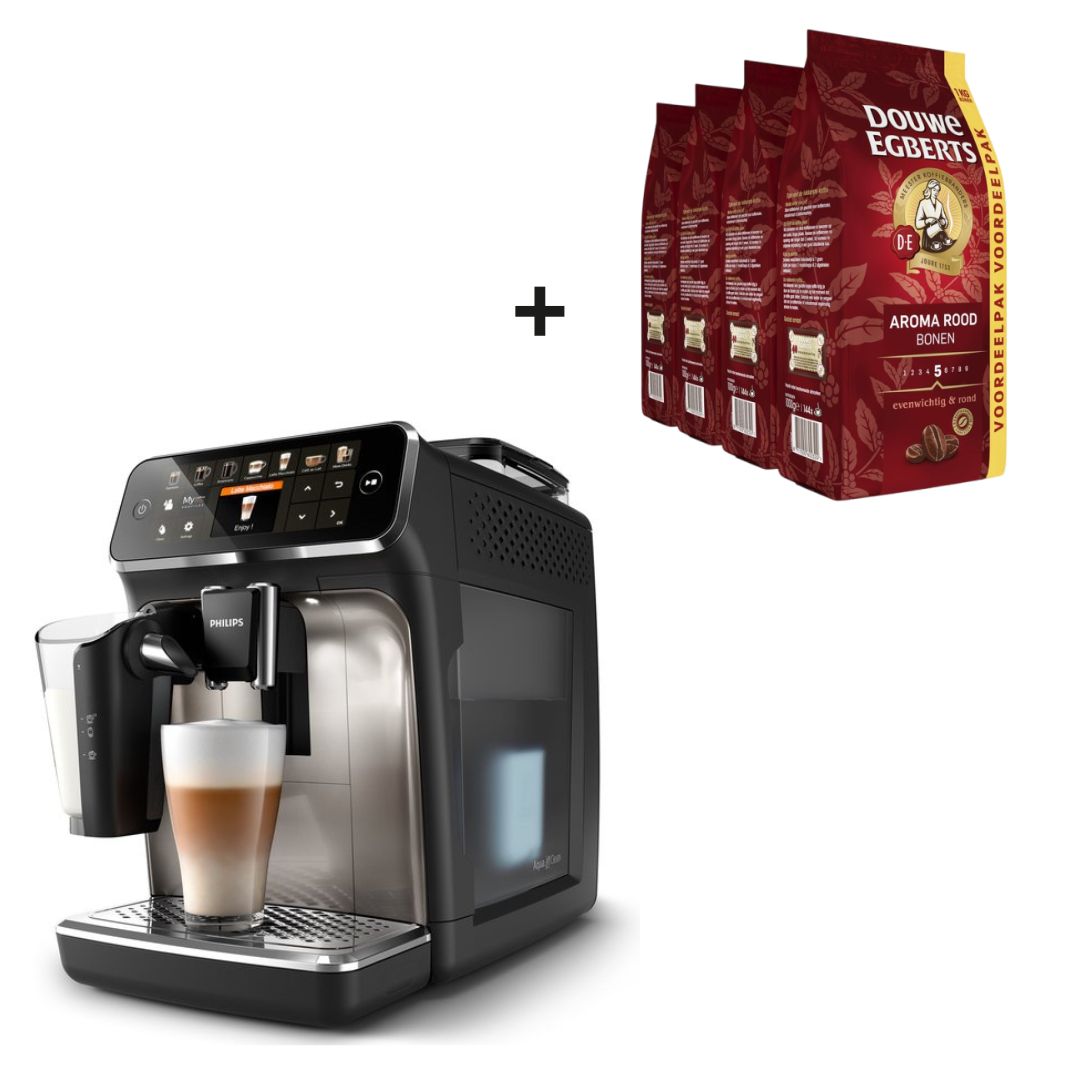Philips 5400 Series - Volautomatische Espressomachine - LatteGo Melksysteem - 12 Soorten Koffie + Heet Water - Zwart - + AquaClean Filter - EP5447/90