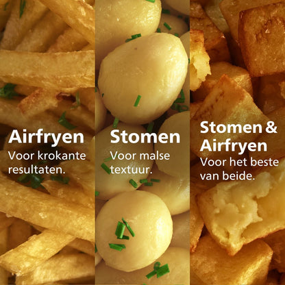 Philips 5000 Series Dual Basket Airfryer - NA551/00 - Stoomfunctie - Dubbele Mand - 9L - Tot 6 Personen