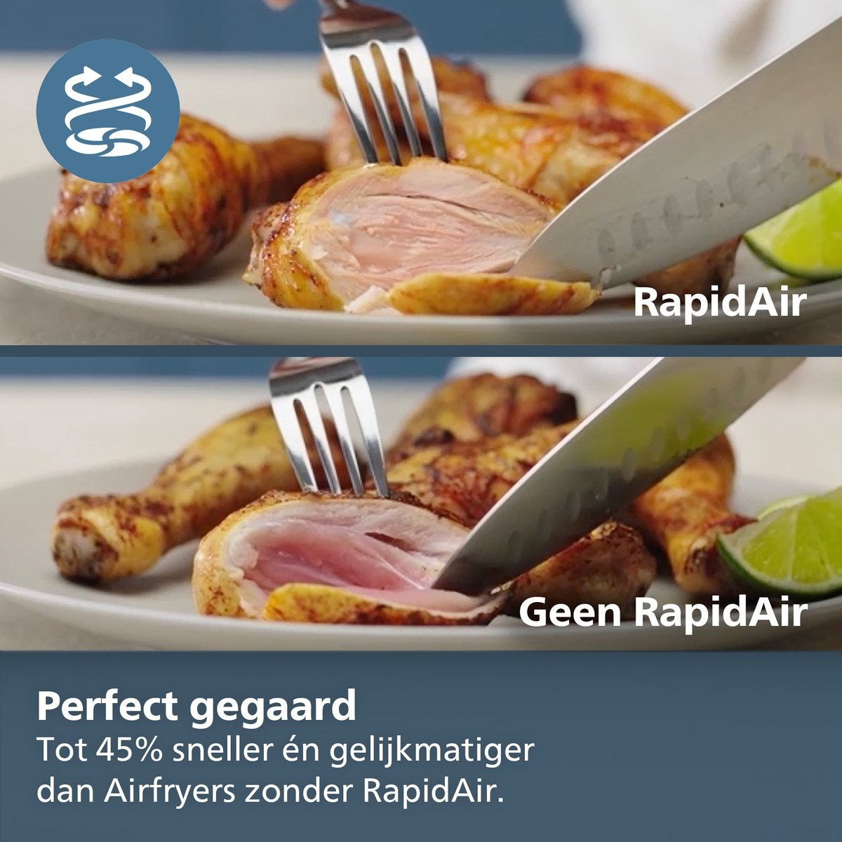 Philips 5000 Series Dual Basket Airfryer - NA551/00 - Stoomfunctie - Dubbele Mand - 9L - Tot 6 Personen