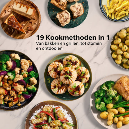 Philips 5000 Series Dual Basket Airfryer - NA551/00 - Stoomfunctie - Dubbele Mand - 9L - Tot 6 Personen