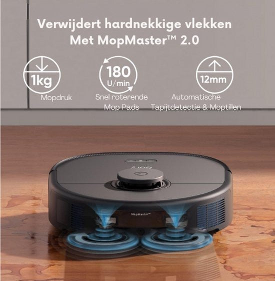 eufy Clean X10 Pro Omni Robotstofzuiger met dweil - Robot Vacuum 8000 Pa zuigkracht, tapijt detectie AI-obstakel vermijding, wast en droogt de dweil, automatisch legen en vullen