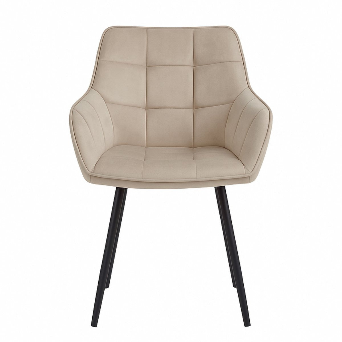 Colenis® - Oriana Eetkamerstoel - Set Van 4 - Beige - Fluweel - Velvet - Industrieel