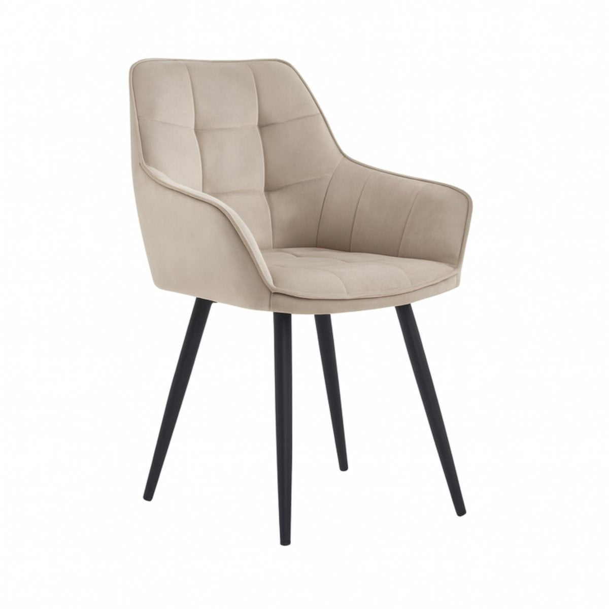 Colenis® - Oriana Eetkamerstoel - Set Van 4 - Beige - Fluweel - Velvet - Industrieel