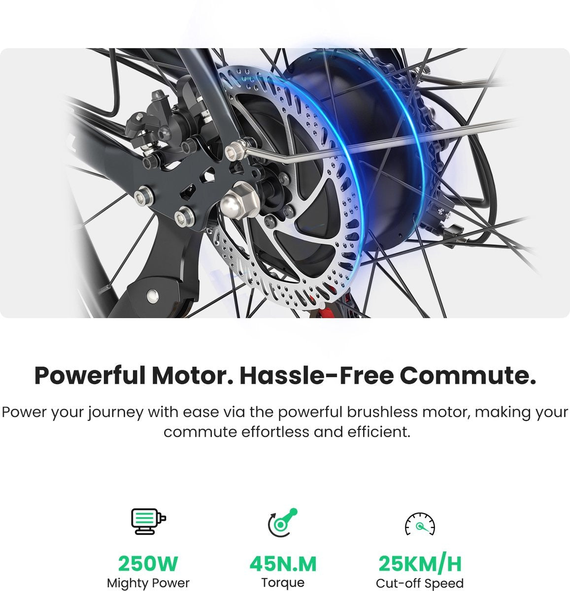 Touroll J1 ST 27,5 inch Trekking Bike met 250W Motor, 36V 15.6Ah Batterij, Max 100km Bereik, 1.8" LCD Display Shimano 7-Speed Schijfrem - Zwart