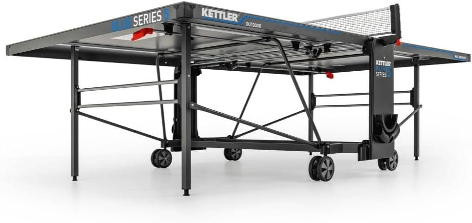 Kettler K5 Outdoor Professionele Tafeltennistafel, toernooikwaliteit, robuust, 5 mm melaminehars speelblad met krasbestendige toplaag, weerbestendig, inklapbaar, TÜV-gekeurd, gemaakt in Nederland.