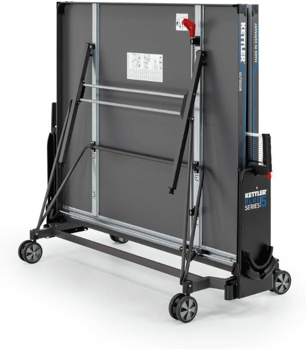Kettler K5 Outdoor Professionele Tafeltennistafel, toernooikwaliteit, robuust, 5 mm melaminehars speelblad met krasbestendige toplaag, weerbestendig, inklapbaar, TÜV-gekeurd, gemaakt in Nederland.