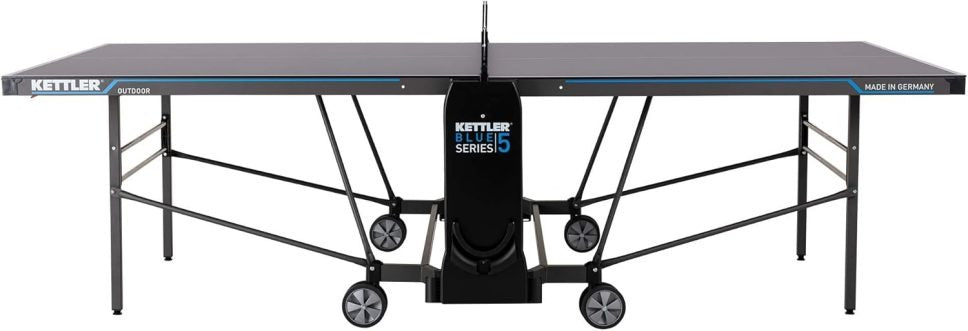 Kettler K5 Outdoor Professionele Tafeltennistafel, toernooikwaliteit, robuust, 5 mm melaminehars speelblad met krasbestendige toplaag, weerbestendig, inklapbaar, TÜV-gekeurd, gemaakt in Nederland.